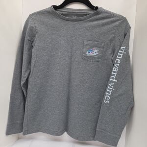 Vineyard Vines Teenage Shirt Size M (12-14) Long Sleeves Gray